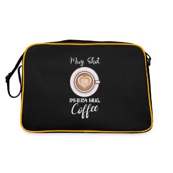 Coffee Lover Caffeine Molecule Java Latte Espresso - Retro Tasche - Schwarz/Gold - Hinten