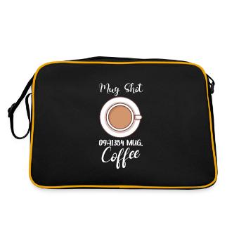 Coffee Lover Caffeine Molecule Java Latte Espresso - Retro Tasche - Schwarz/Gold - Hinten
