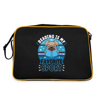 Book Reader Reading Literature Bookworm Gift Idea - Retro Bag - black/gold - Back