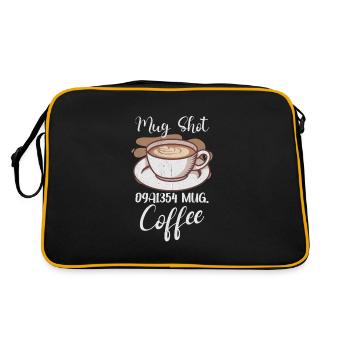 Coffee Lover Caffeine Molecule Java Latte Espresso - Retro Tasche - Schwarz/Gold - Hinten