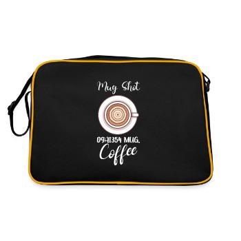 Coffee Lover Caffeine Molecule Java Latte Espresso - Retro Tasche - Schwarz/Gold - Hinten