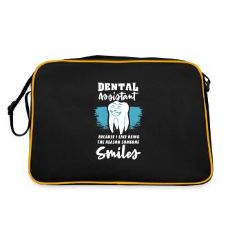 Funny Dentist Dental Assistant Dental Nurse - Retro Bag - black/gold - Back