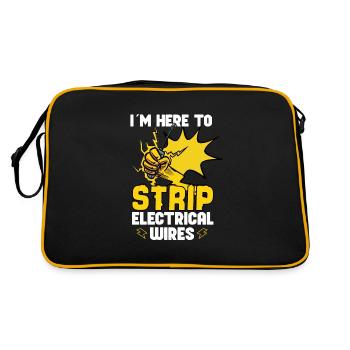 Funny Electrician Electrical Engineer Watt Watt - Retro Bag - black/gold - Back