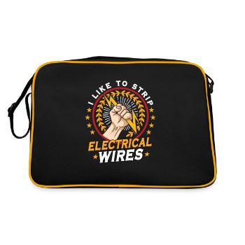 Funny Electrician Electrical Engineer Watt Watt - Retro Bag - black/gold - Back