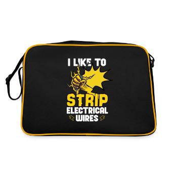 Funny Electrician Electrical Engineer Watt Watt - Retro Bag - black/gold - Back