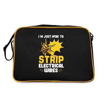 Funny Electrician Electrical Engineer Watt Watt - Retro Bag - black/gold - Back