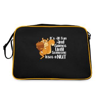 Funny Squirrel Fan Squirrel Lover Chipmunk Addict - Retro Bag - black/gold - Back