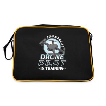 Drone Pilot Grandpa Gift Idea Old Man With - Retro Bag - black/gold - Back