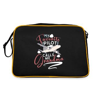 Pilote Aviation Avion Compagnie Aérienne Capitaine Aviator - Sac Retro - noir/or - Dos