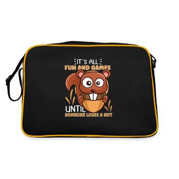 Funny Squirrel Fan Squirrel Lover Chipmunk Addict - Retro Bag - black/gold - Back