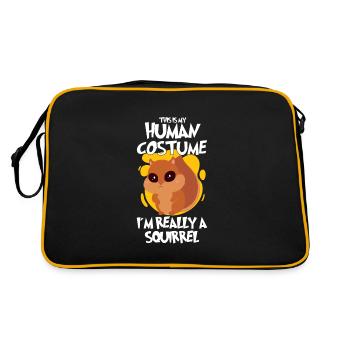 Funny Squirrel Fan Squirrel Lover Chipmunk Addict - Retro Bag - black/gold - Back