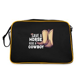 Cowboy Barn Bull Rider Rodeo Country Western - Sac Retro - noir/or - Dos