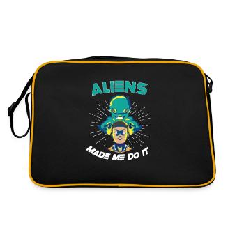 Alien Extraterrestrial Area 51 Ufo Space Geek - Retro Tasche - Schwarz/Gold - Hinten