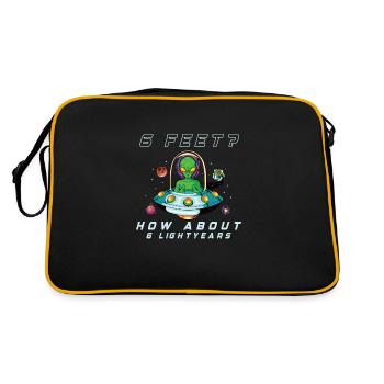 Alien Extraterrestrial Area 51 Ufo Space Geek - Retro Tasche - Schwarz/Gold - Hinten