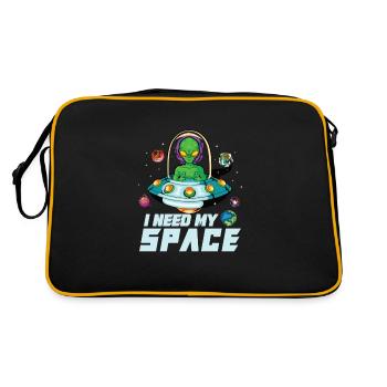 Alien Extraterrestrial Area 51 Ufo Space Geek - Retro Tasche - Schwarz/Gold - Hinten