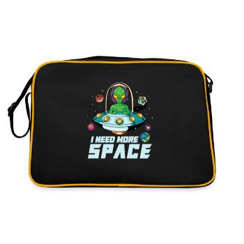 Alien Extraterrestrial Area 51 Ufo Space Geek - Retro Tasche - Schwarz/Gold - Hinten