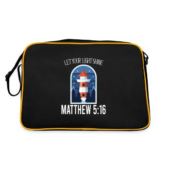Christianisme Jésus Phare – Laissez votre lumière - Sac Retro - noir/or - Dos