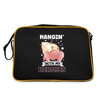 Hermit Crab Crabbing Crab Whisperer Crab Hunting - Retro Tasche - Schwarz/Gold - Hinten