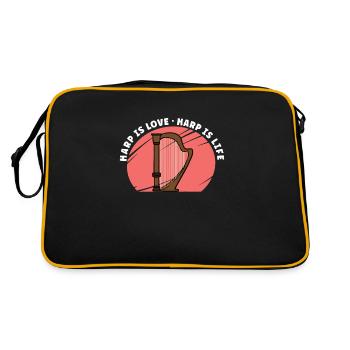 Harfenmusikinstrument Harfenlehrer - Retro Tasche - Schwarz/Gold - Hinten