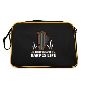 Harfenmusikinstrument Harfenlehrer - Retro Tasche - Schwarz/Gold - Hinten