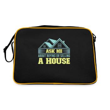 Real Estate Agent Realtor Home Closing Investor - Retro Bag - black/gold - Back