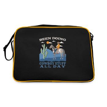 Cowboy Barn Bull Rider Rodeo Country Western - Sac Retro - noir/or - Dos