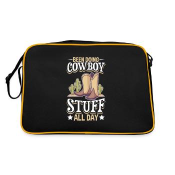 Cowboy Barn Bull Rider Rodeo Country Western - Sac Retro - noir/or - Dos