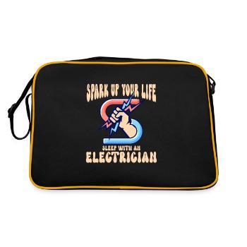 Electrician Electrical Engineer Lineman Electrical - Retro Bag - black/gold - Back