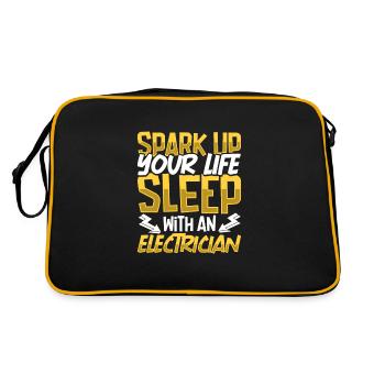 Electrician Electrical Engineer Lineman Electrical - Retro Bag - black/gold - Back