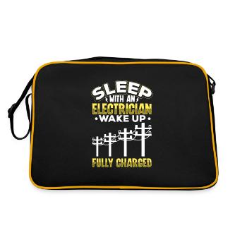 Electrician Electrical Engineer Lineman Electrical - Retro Bag - black/gold - Back