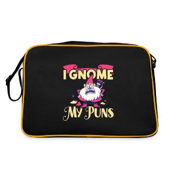 Gnomes de jardin Gnome Amant Drôle de Gnome Jardinage - Sac Retro - noir/or - Dos