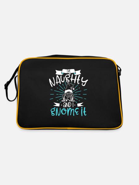 Garden Gnomes Gnome Lover Funny Gnome Gardening - Retro Bag - black/gold - Back