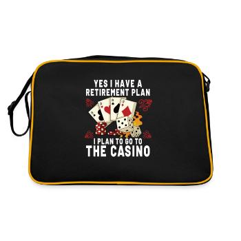 Poker Casino Joueur de Poker Jeu Roulette Cadeau - Sac Retro - noir/or - Dos