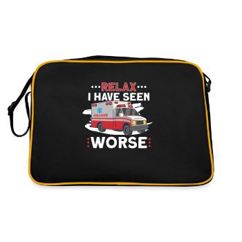 Sanitäter Erster Responder Krankenwagenfahrer - Retro Tasche - Schwarz/Gold - Hinten