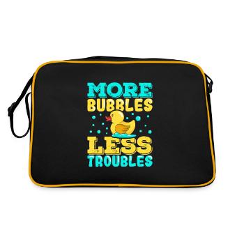 Gummiente Gummienten Entenliebhaber Badezimmer - Retro Tasche - Schwarz/Gold - Hinten