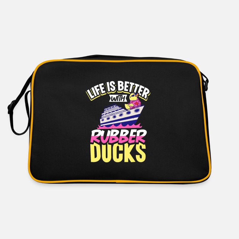 Rubber Ducks Duck Duck Lovers Bathroom - Retro Bag - black/gold
