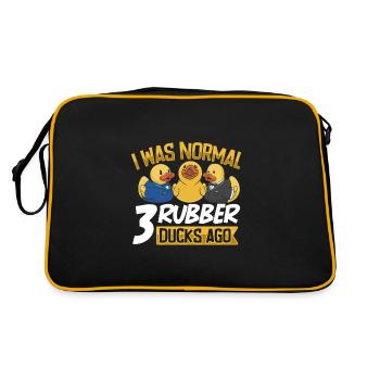Gummiente Gummienten Entenliebhaber Badezimmer - Retro Tasche - Schwarz/Gold - Hinten