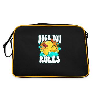 Canards en caoutchouc Canards Chasse aux oiseaux Idée cadeau d’amoureux des canards - Sac Retro - noir/or - Dos