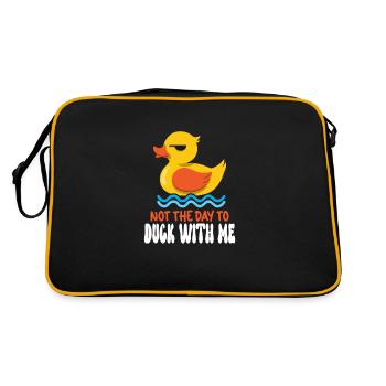 Canards en caoutchouc Canards Chasse aux oiseaux Idée cadeau d’amoureux des canards - Sac Retro - noir/or - Dos