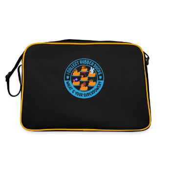 Gummiente Gummienten Entenliebhaber Badezimmer - Retro Tasche - Schwarz/Gold - Hinten