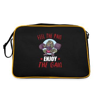 Bodybuilding Powerlifting Weightlifting Fitness - Retro Tasche - Schwarz/Gold - Hinten