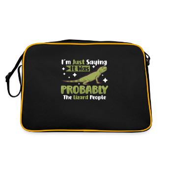 lizard, bearded dragon lover, reptile lover - Retro Bag - black/gold - Back