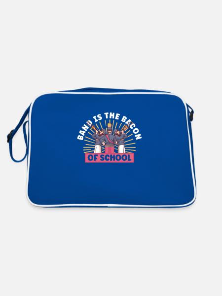 Marching Band Clarinetist School Rehearsal Music - Retro Bag - blue/white - Back