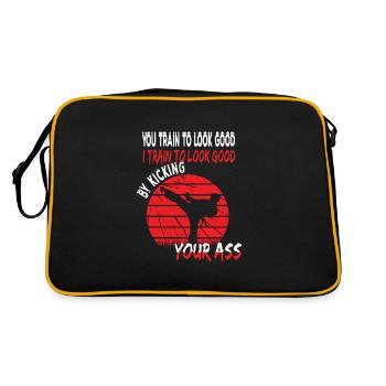 Taekwondo Train to look good funny Martial arts - Retro Bag - black/gold - Back