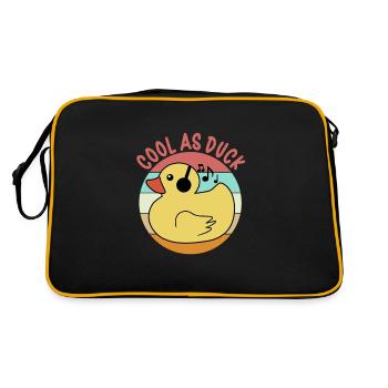 Gummiente Gummienten Entenliebhaber Badezimmer - Retro Tasche - Schwarz/Gold - Hinten