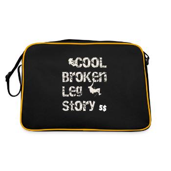 Cool broken leg story Funny mountain climbing - Retro Bag - black/gold - Back