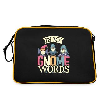 Gnomes de jardin Gnome Amant Drôle de Gnome Jardinage - Sac Retro - noir/or - Dos