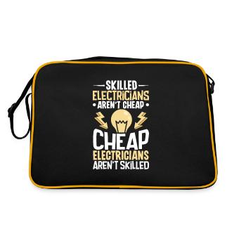 Electrician Electrical Engineer Lineman Electrical - Retro Bag - black/gold - Back