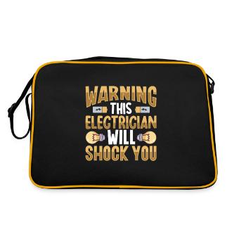 Electrician Electrical Engineer Lineman Electrical - Retro Bag - black/gold - Back