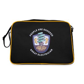 Electrician Electrical Engineer Lineman Electrical - Retro Bag - black/gold - Back